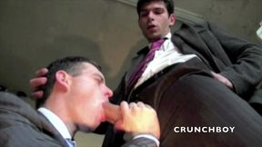 3 two sexy workers fuking in suit and class