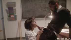 Black teacher worships Janice Griffith and drills tight pussy
