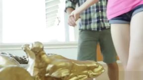 Hot blonde teen 18+ Elsa Jean gives perfect blowjob