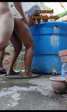 I fuck my Indian neighbor in the patio