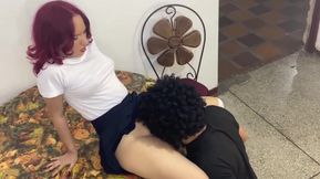 I put my stepdaughter to suck my cock for being so rude to me