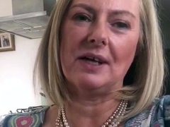 Amateur horny young blonde fingering pussy