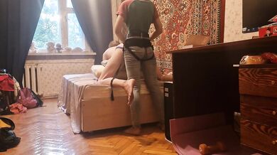 Mistress pegs husband raw homemade anal femdom