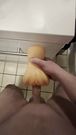 Fucking my toy after shaving in the bathroom