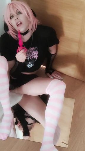 Femboy in Pink Rides You