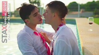 Staxus School's Pool Sequences: Homo, Twink, and Amateur Teens Enjoy Outdoor Masturbation