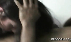 Dorm room group sex with college teens fucking hard