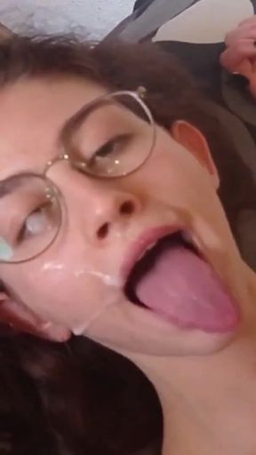 Jaw-dropping moment from "18YO SHANAXNOW FUCKING REVERSE COWGIRL FACIAL CUMSHOT BRACES"