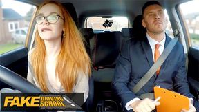 Cute Redhead ELLA HUGHES is CREAMPIED by Examiner -