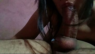 Curvy Latina gives deepthroat POV blowjob to neighbor's big cock