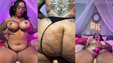 BBW BADKITTYYY Desperately Riding Dildo