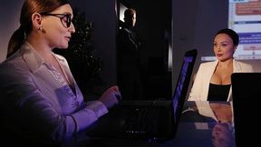 Busty Plump HR Manager Cucks Sexy Karina King During the Job Interview Having Office Sex With Her Ex