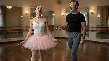 Clases de ballet y algo mas, con veterano de polla enorme (contenido generado por ia)