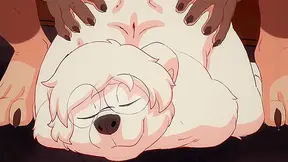 Gay dogman fucks cartoon furry polar bear in asshole