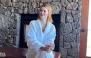 Slutty redhead bridesmaid gets locked out of hotel room before wedding