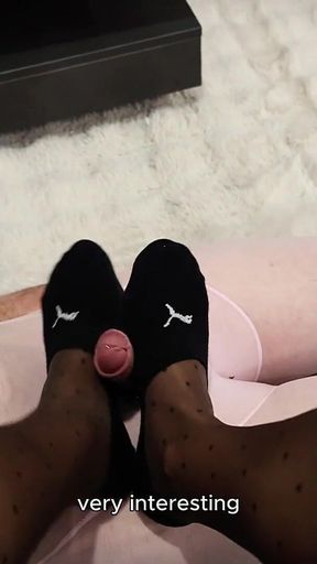 Explosive Sock My Humiliated Slave Cums in My Stinky Socks Sockjob! - Mistress Julia