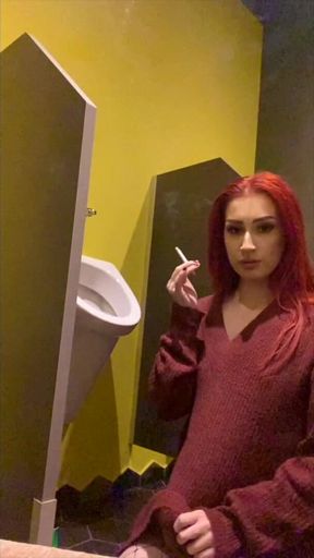 Smoking in a Urinal