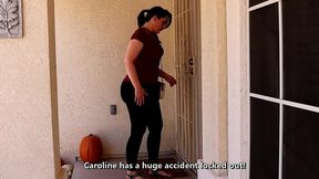 caroline pierce need to pee wetting black leggings