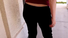 caroline pierce need to pee wetting black leggings