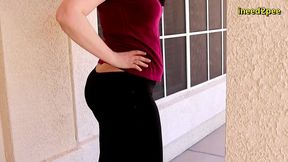 caroline pierce need to pee wetting black leggings