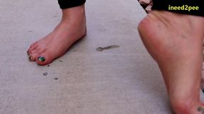 caroline pierce need to pee wetting black leggings