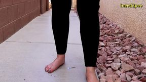 caroline pierce need to pee wetting black leggings