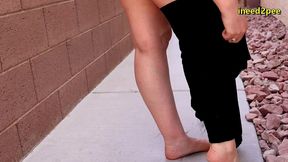caroline pierce need to pee wetting black leggings