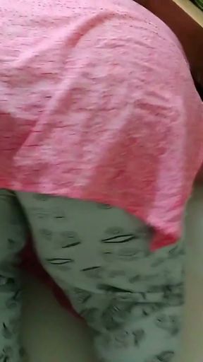 Saudi Hot Maid Gets Stuck Under Bed Then Landlord give her anal fuck &amp; Help to out under bed - Huge Cum Inside Booty   Clip 2