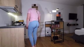 Jerking off While Trans Step-sister Is Cooking