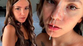 My Wife Is In The Shower And Im Fucking Her Best Friend On Our Bed - Pov Facial
