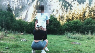 Massive Booty Student Gets Pounded in Standing Doggy Style in the Forest
