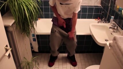 Uncircumcised skinny teen pee pants