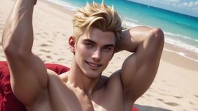 A Gay Black Man with a Huge Ass Was Fucked on the Beach Sand by His Friend