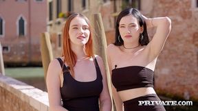 britney dutch and leya desantis, a venetian alleyway is the best place for a fuck