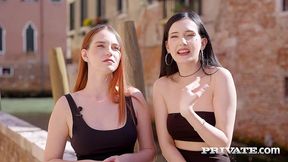 britney dutch and leya desantis, a venetian alleyway is the best place for a fuck