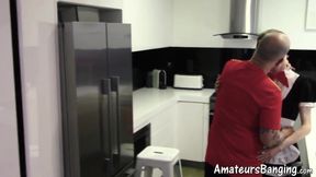 Beefy Jaxon fuck cute twink Kaala in his playful housemaid costume