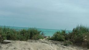 Watching on the beach as Isa has fun