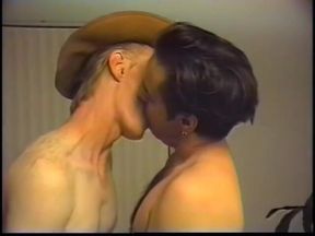 Horny cowboy gets home and fuck tight ass stud on the floor
