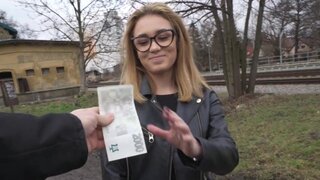 Addicted to money Czech teen Rika Fane gets fucked