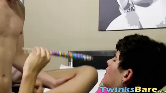Twinks Colby Klein and Jacob Grant have a bareback sleepover fuck
