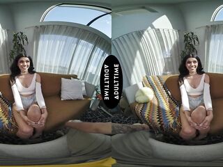 UP CLOSE VR - Wild Small Brunette hair Harley Haze KNOWS How To Ride A Wang POV