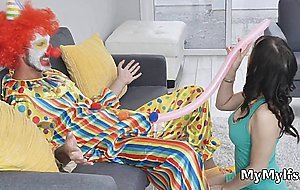 Wifes hot sucky fucky after party with the clown