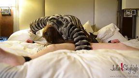 Julie Skyhigh with Her Submissive Old Client at the Hotel