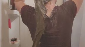 30+ Inches Virgin Hair Shower Routine Updo Drop, Thick Shampoo Lather & Slick Conditioner Pulls