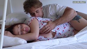 bunk bed threesome: lelya mult gets fucked while bella mur watches & joins