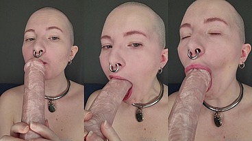 This dildo is so big! But I do so love looking pretty sucking dick for you all
