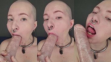 This dildo is so big! But I do so love looking pretty sucking dick for you all