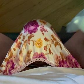 Satin Rose Sissy Thong Bulge Play