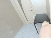 Skinny blonde girl Mia Cheers moans as she gets fucked hard in the kitchen in VR.