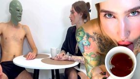 He Cums Into Her Bosss Tea During The Job Interview